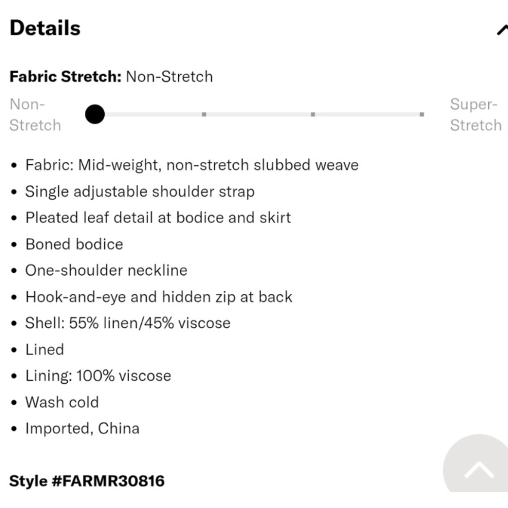 NWT Farm Rio Lea Linen Tropical Vacation Pleated One Shoulder Mini Dress Green - Picture 15 of 15